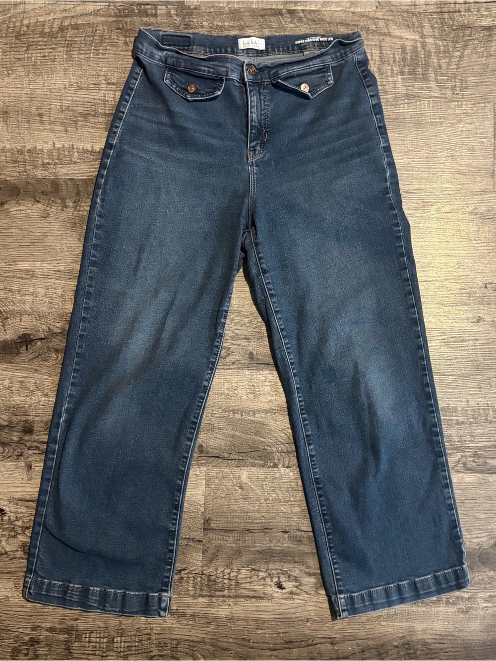Nicole Miller New York Jeans Women’s 6 Blue Nomad Super High Rise Wide Leg Denim